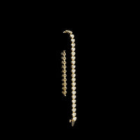 14K Yellow Gold Heart Shape Tennis Bracelet with East-West Bezel Set Lab Diamonds - 10.37 Carats Total Diamond Weight - Covaloro Fine Jewelry