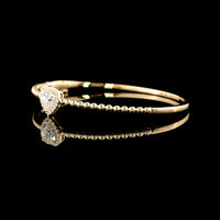 14K Yellow Gold Heart-Shaped Bangle Bracelet with F VS2 Brilliant Cut Halo Lab Diamonds - 1.69 Carat Total Diamond Weight - Covaloro Fine Jewelry