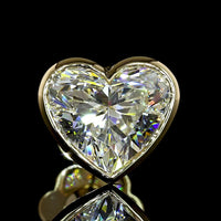 14K Yellow Gold Heart-Shaped Bezel Set Lab Diamond Stud Earrings - 3.10 Total Carat Weight, E-F Color, VS1 Clarity - Covaloro Fine Jewelry
