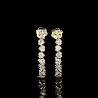 14K Yellow Gold Heart-Shaped C-Hoop Earrings with North-South Bezel Set Lab Diamonds - 3.28 Carat Total Weight, E-F Color, VVS2 Clarity - Covaloro Fine Jewelry