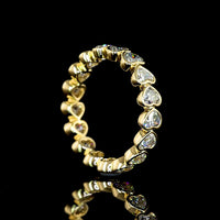 14K Yellow Gold Heart-Shaped Diamond Eternity Band with Bezel Set Lab Grown Diamonds - 2.44 Carat Total Weight, E-F Color VS Clarity - Covaloro Fine Jewelry