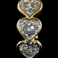 14K Yellow Gold Heart-Shaped Diamond Huggie Earrings with Bezel Set Lab Diamond Hearts - 1.12 Carat Total Weight - Covaloro Fine Jewelry