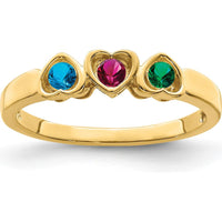 14K Yellow Gold Heart-Shaped Family Jewelry Ring Mounting for Custom Gemstones by Oro Pregiato