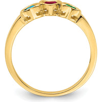 14K Yellow Gold Heart-Shaped Family Jewelry Ring Mounting for Custom Gemstones by Oro Pregiato