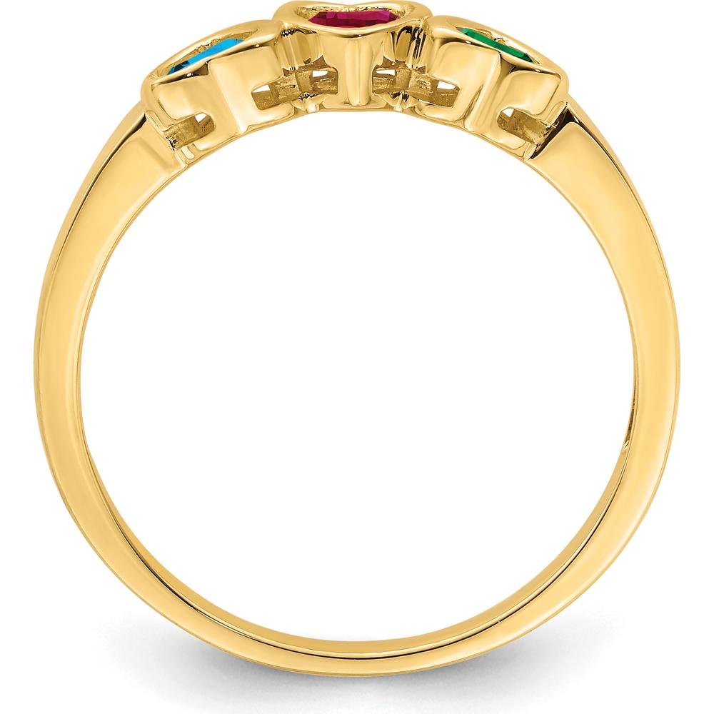 14K Yellow Gold Heart-Shaped Family Jewelry Ring Mounting for Custom Gemstones by Oro Pregiato