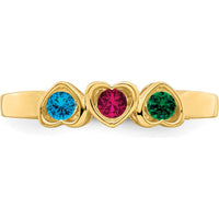 14K Yellow Gold Heart-Shaped Family Jewelry Ring Mounting for Custom Gemstones by Oro Pregiato