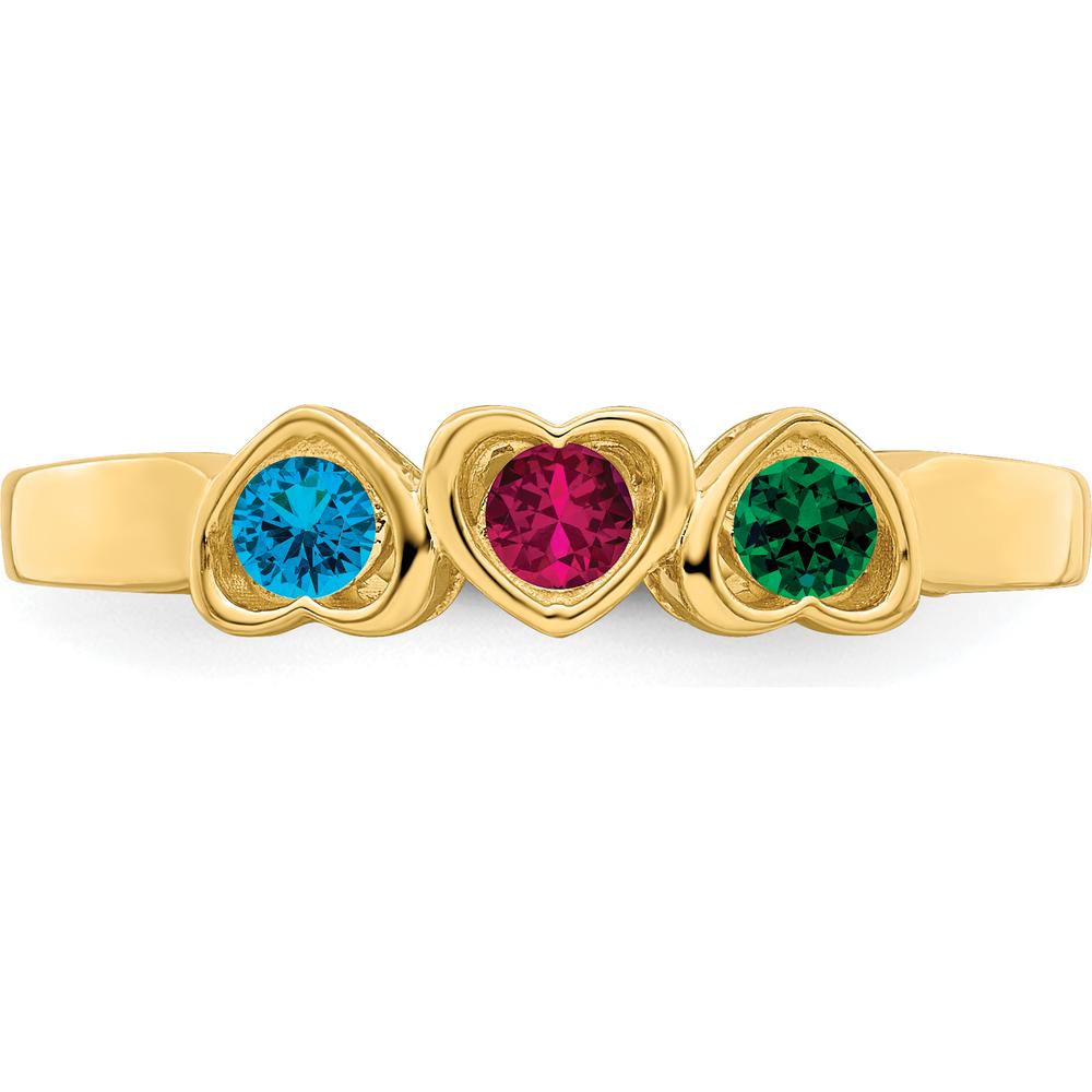 14K Yellow Gold Heart-Shaped Family Jewelry Ring Mounting for Custom Gemstones by Oro Pregiato