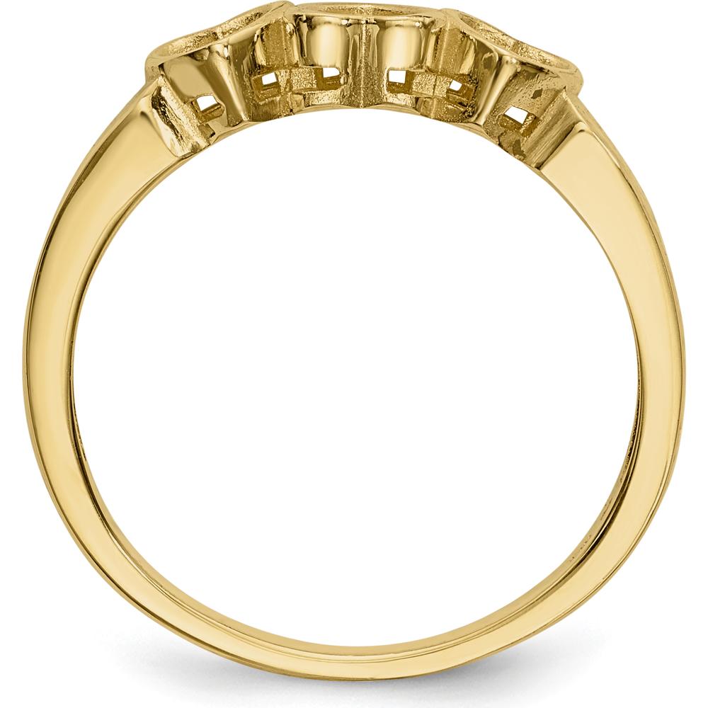 14K Yellow Gold Heart-Shaped Family Jewelry Ring Mounting for Custom Gemstones by Oro Pregiato
