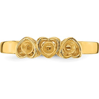 14K Yellow Gold Heart-Shaped Family Jewelry Ring Mounting for Custom Gemstones by Oro Pregiato