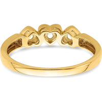 14K Yellow Gold Heart-Shaped Family Jewelry Ring Mounting for Custom Gemstones by Oro Pregiato