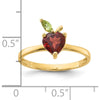 14K Yellow Gold Heart-Shaped Garnet and Peridot Apple Ring - 1.1 Carat Total Gemstone Weight by 0