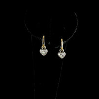 14K Yellow Gold Heart Shaped Hanging Earrings with Lab Grown Diamonds - 2.08 Carats Total Diamond Weight - Covaloro Fine Jewelry