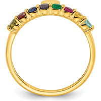 14K Yellow Gold Heart Shaped Mother's Ring with 8 Birthstones - 1.80 Carat Total Gem Weight by Oro Pregiato