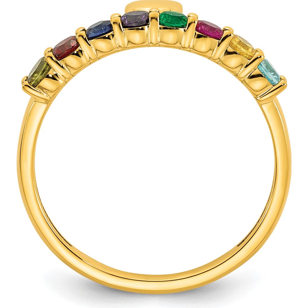 14K Yellow Gold Heart Shaped Mother's Ring with 8 Birthstones - 1.80 Carat Total Gem Weight by Oro Pregiato