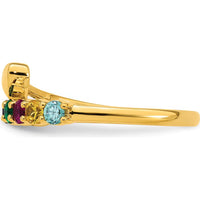 14K Yellow Gold Heart Shaped Mother's Ring with 8 Birthstones - 1.80 Carat Total Gem Weight by Oro Pregiato