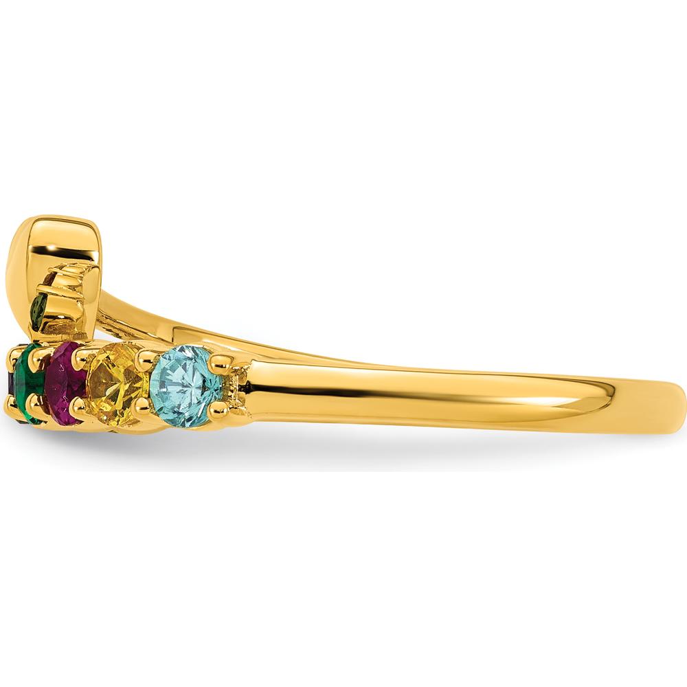 14K Yellow Gold Heart Shaped Mother's Ring with 8 Birthstones - 1.80 Carat Total Gem Weight by Oro Pregiato
