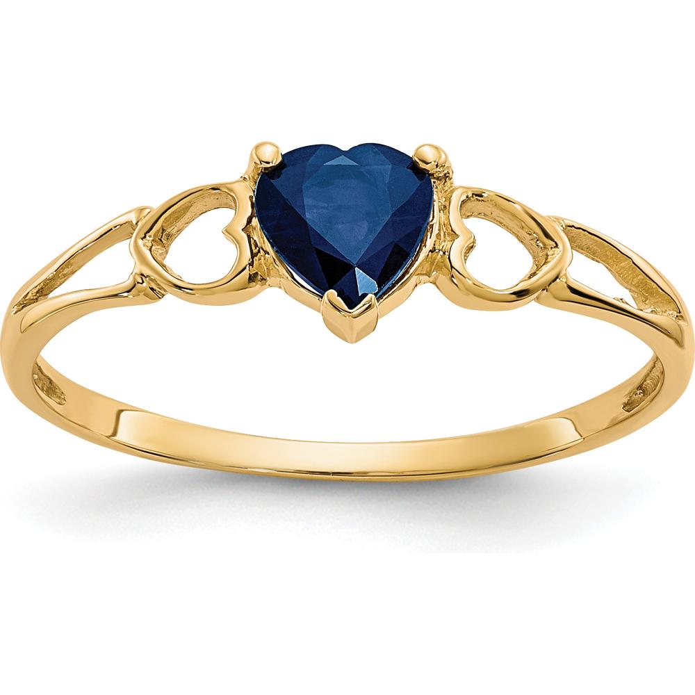 14K Yellow Gold Heart-Shaped Natural Sapphire Ring with 0.58 Carat Faceted Gemstone by Oro Pregiato