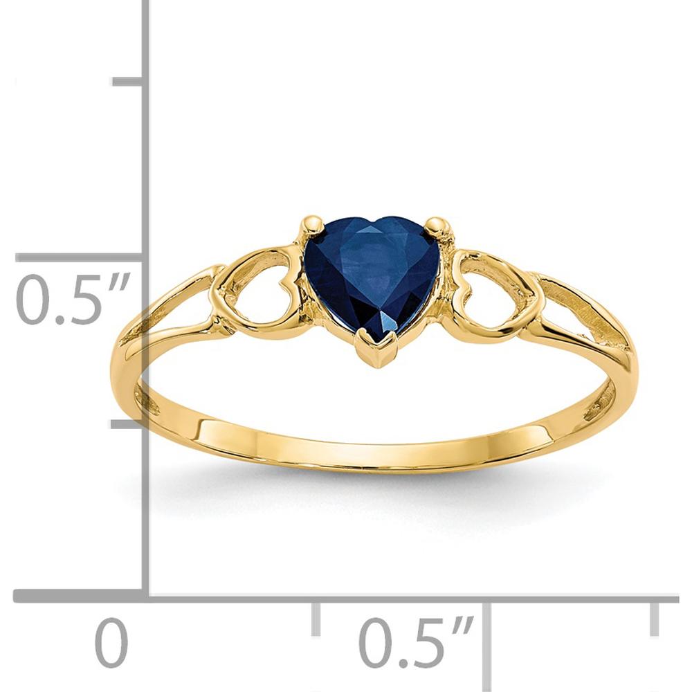 14K Yellow Gold Heart-Shaped Natural Sapphire Ring with 0.58 Carat Faceted Gemstone by Oro Pregiato