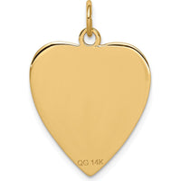 14K Yellow Gold Heart-Shaped Red Enamel Medical Alert Pendant - Polished Finish, Engravable by Oro Pregiato