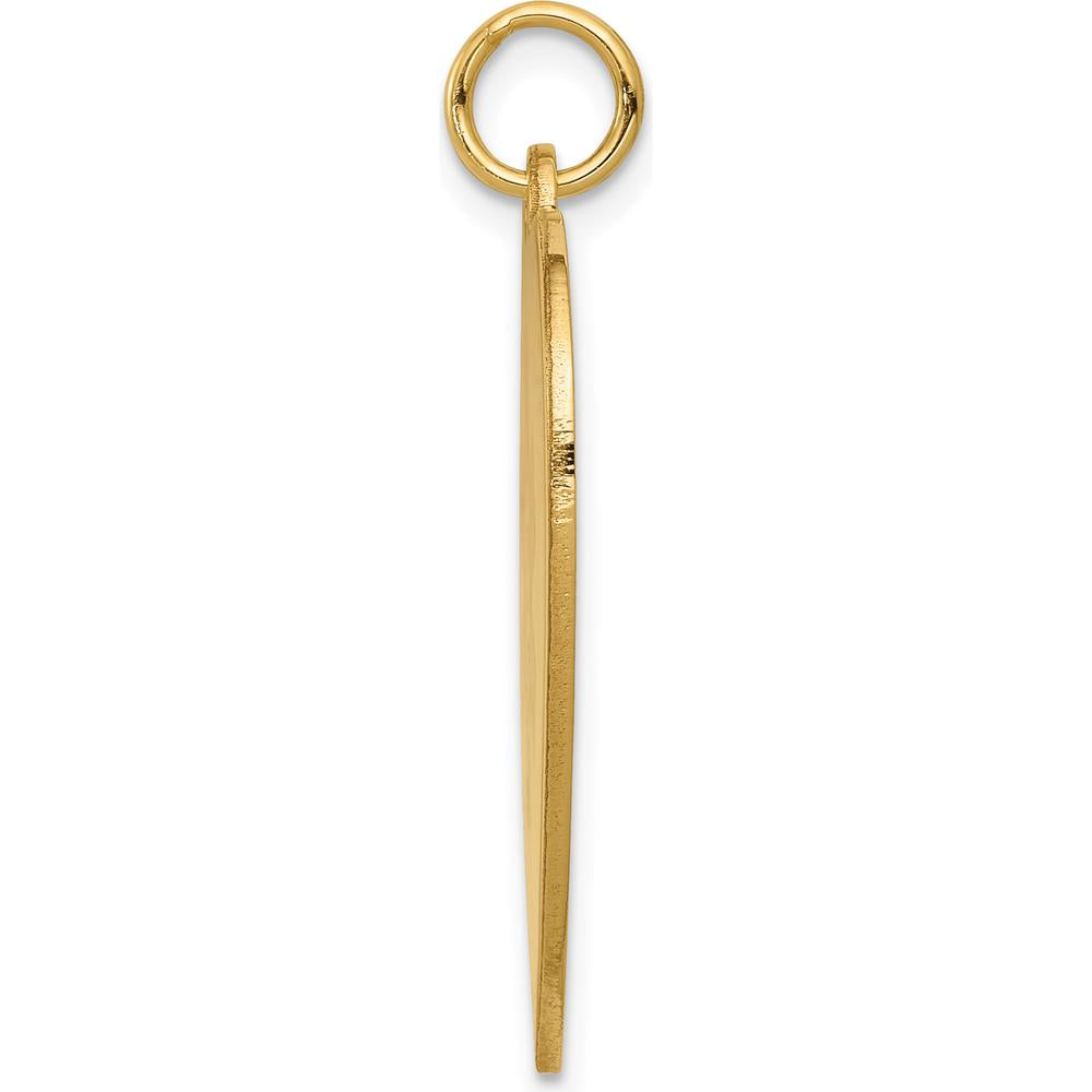 14K Yellow Gold Heart-Shaped Red Enameled Medical Alert Pendant with Caduceus Symbol - Engravable, Polished Back by Oro Pregiato