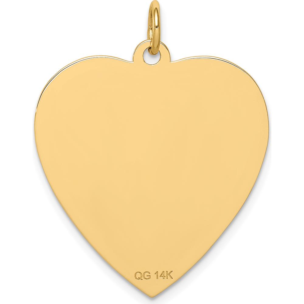 14K Yellow Gold Heart-Shaped Red Enameled Medical Alert Pendant with Caduceus Symbol - Engravable, Polished Back by Oro Pregiato