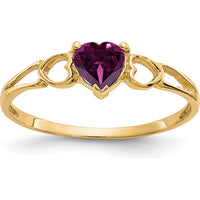 14K Yellow Gold Heart-Shaped Rhodolite Garnet Ring - 0.60 Carat by Oro Pregiato