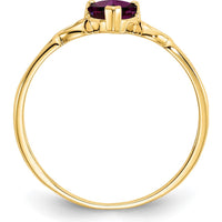 14K Yellow Gold Heart-Shaped Rhodolite Garnet Ring - 0.60 Carat by Oro Pregiato