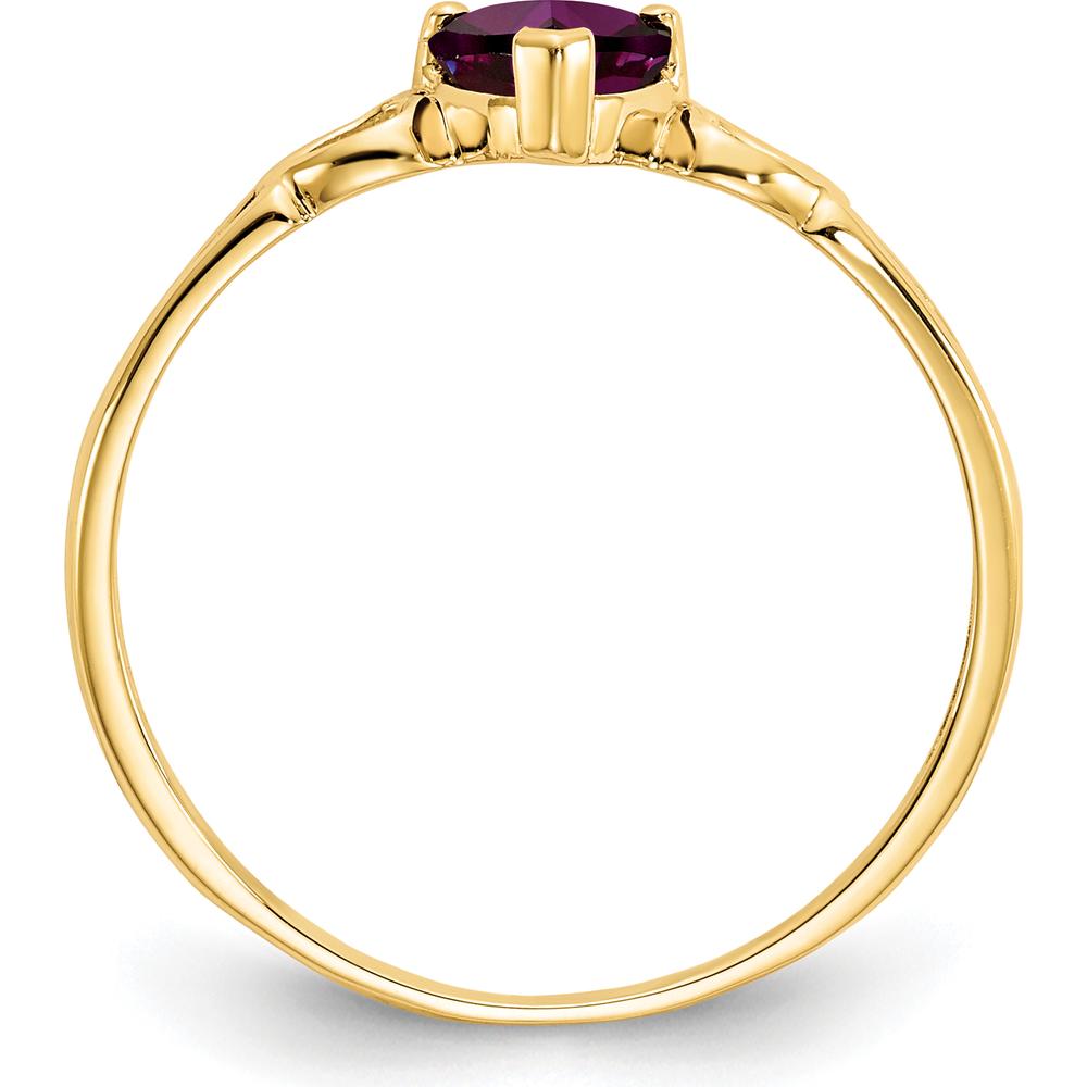 14K Yellow Gold Heart-Shaped Rhodolite Garnet Ring - 0.60 Carat by Oro Pregiato