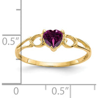 14K Yellow Gold Heart-Shaped Rhodolite Garnet Ring - 0.60 Carat by Oro Pregiato