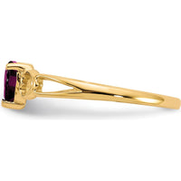 14K Yellow Gold Heart-Shaped Rhodolite Garnet Ring - 0.60 Carat by Oro Pregiato