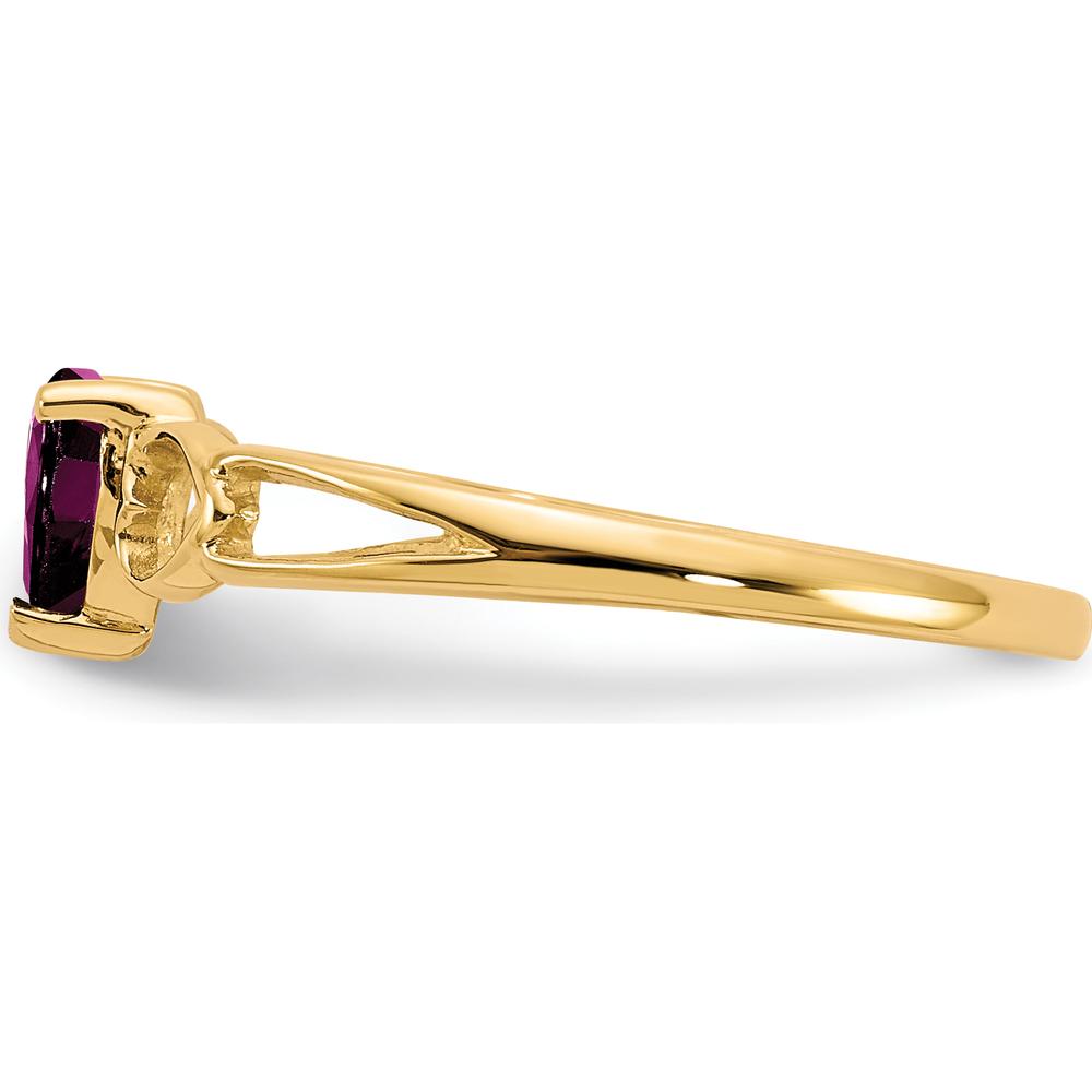 14K Yellow Gold Heart-Shaped Rhodolite Garnet Ring - 0.60 Carat by Oro Pregiato