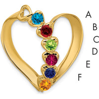 14K Yellow Gold Heart-Shaped Slide Mounting for Custom Birthstones - 25mm Length by Oro Pregiato