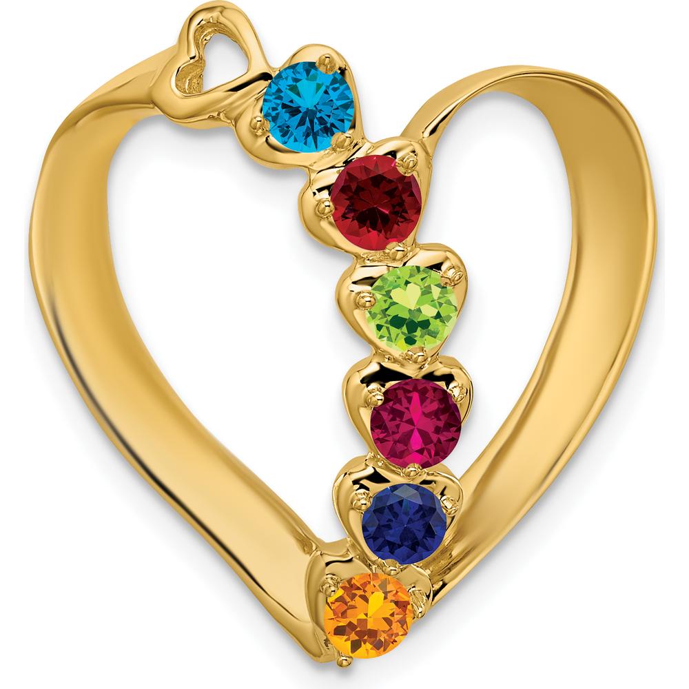 14K Yellow Gold Heart-Shaped Slide Mounting for Custom Birthstones - 25mm Length by Oro Pregiato