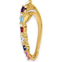 14K Yellow Gold Heart-Shaped Slide Mounting for Custom Birthstones - 25mm Length by Oro Pregiato