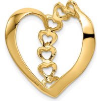 14K Yellow Gold Heart-Shaped Slide Mounting for Custom Birthstones - 25mm Length by Oro Pregiato