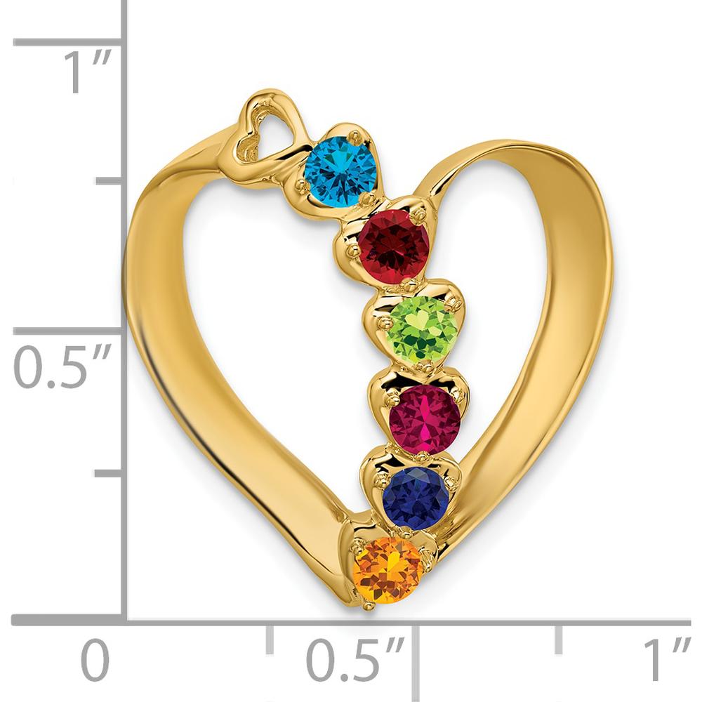 14K Yellow Gold Heart-Shaped Slide Mounting for Custom Birthstones - 25mm Length by Oro Pregiato