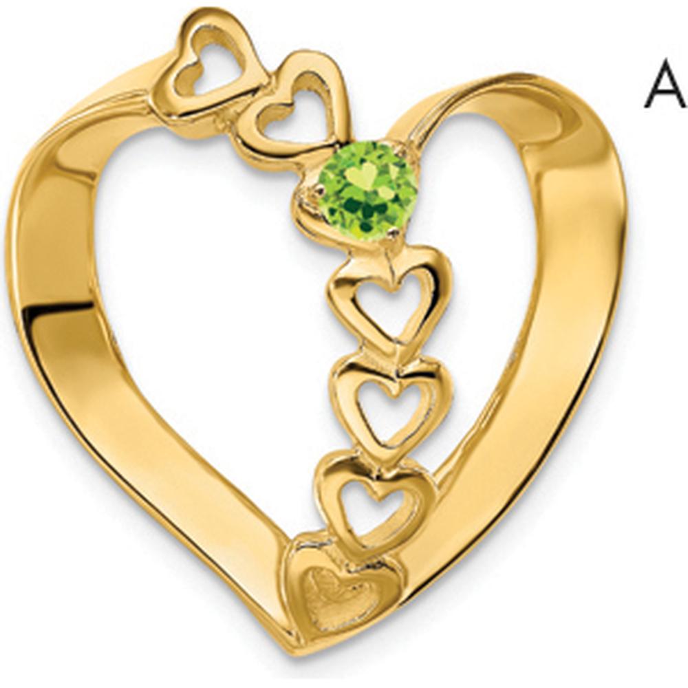 14K Yellow Gold Heart-Shaped Slide Pendant for Custom Stone - 25mm x 24mm by Oro Pregiato