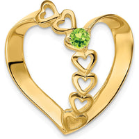 14K Yellow Gold Heart-Shaped Slide Pendant for Custom Stone - 25mm x 24mm by Oro Pregiato