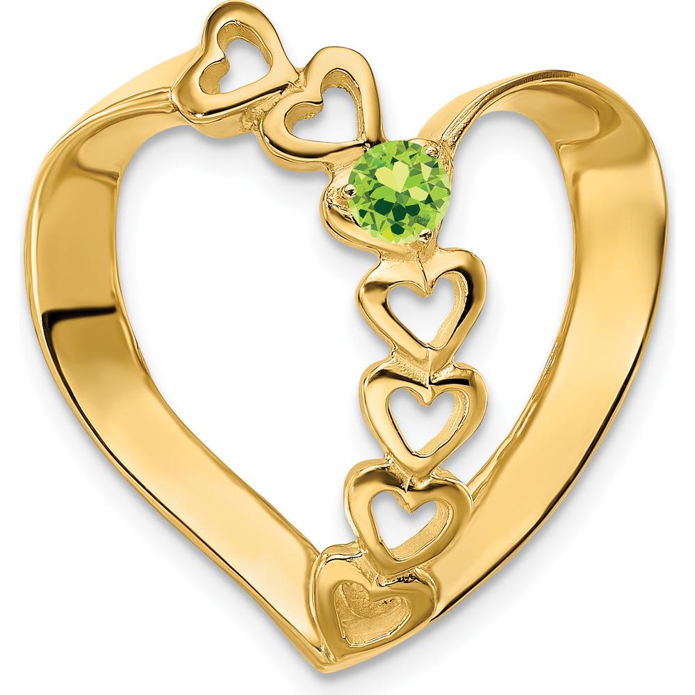14K Yellow Gold Heart-Shaped Slide Pendant for Custom Stone - 25mm x 24mm by Oro Pregiato