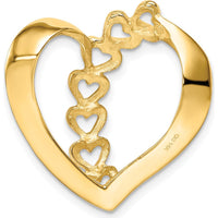 14K Yellow Gold Heart-Shaped Slide Pendant for Custom Stone - 25mm x 24mm by Oro Pregiato