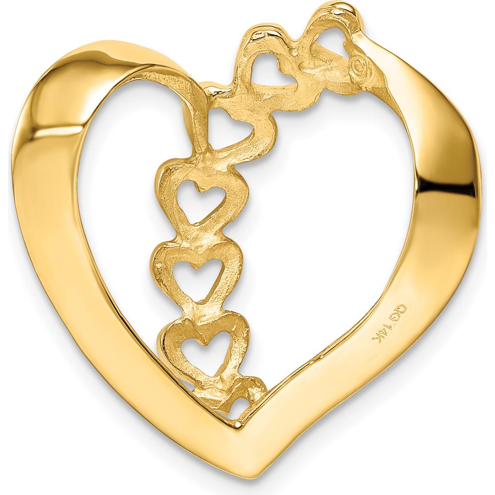 14K Yellow Gold Heart-Shaped Slide Pendant for Custom Stone - 25mm x 24mm by Oro Pregiato