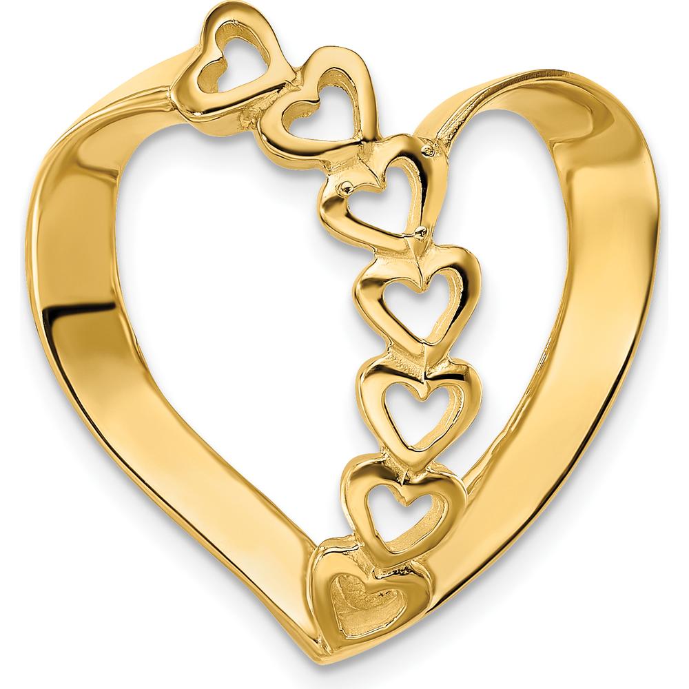 14K Yellow Gold Heart-Shaped Slide Pendant for Custom Stone - 25mm x 24mm by Oro Pregiato