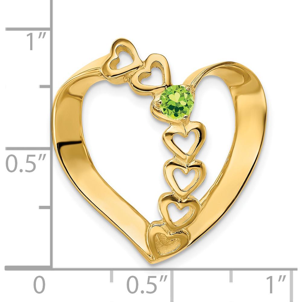 14K Yellow Gold Heart-Shaped Slide Pendant for Custom Stone - 25mm x 24mm by Oro Pregiato
