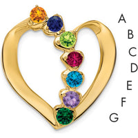 14K Yellow Gold Heart-Shaped Slide Pendant for Family or Mother's Jewelry by Oro Pregiato
