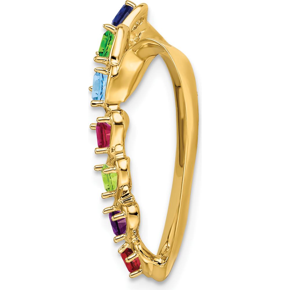 14K Yellow Gold Heart-Shaped Slide Pendant for Family or Mother's Jewelry by Oro Pregiato