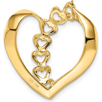 14K Yellow Gold Heart-Shaped Slide Pendant for Family or Mother's Jewelry by Oro Pregiato