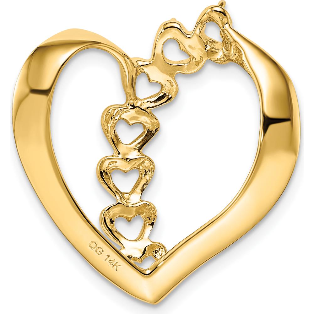 14K Yellow Gold Heart-Shaped Slide Pendant for Family or Mother's Jewelry by Oro Pregiato