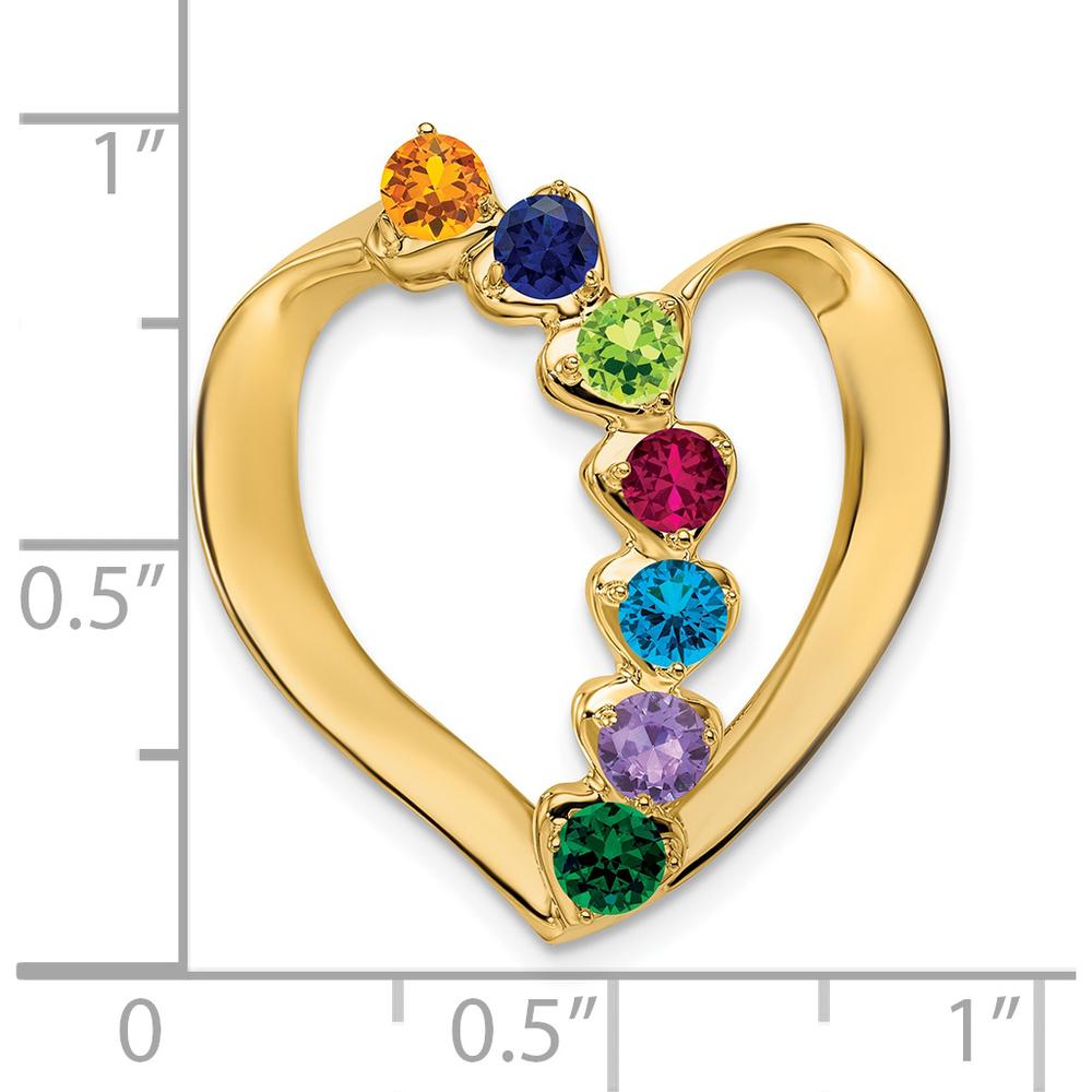 14K Yellow Gold Heart-Shaped Slide Pendant for Family or Mother's Jewelry by Oro Pregiato