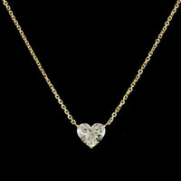 14K Yellow Gold Heart-Shaped Solitaire Pendant with 1.55 Carat E-F VVS2 Lab-Grown Diamond - Covaloro Fine Jewelry