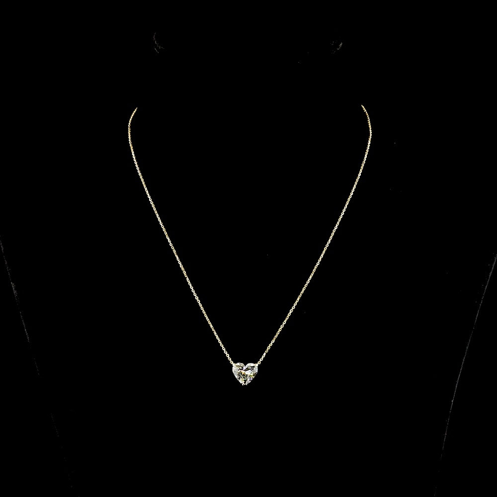 14K Yellow Gold Heart-Shaped Solitaire Pendant with 2.57 Carat Lab-Grown Diamond - IGI Certified F VVS2 - Covaloro Fine Jewelry
